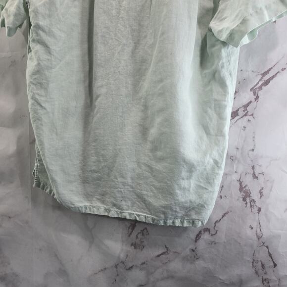 Chubbies Shirt Mens Small Blue Linen Short Sleeve Dad Fit Button Loop Collar - Picture 8 of 14